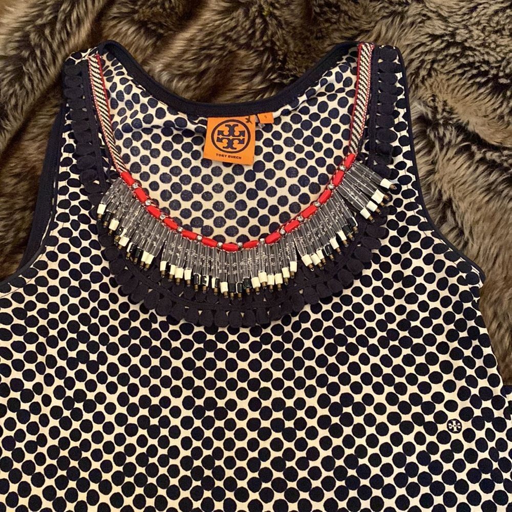 Tory Burch Sleeveless Polka Dot Dress - Picture 6 of 7